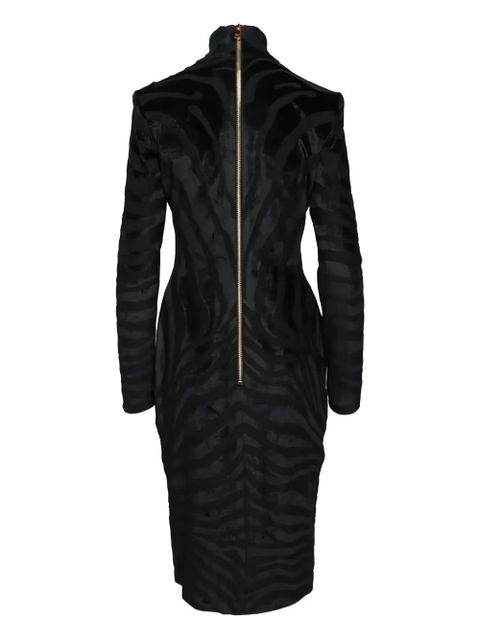 Balmain zebra-print midi dress - Black