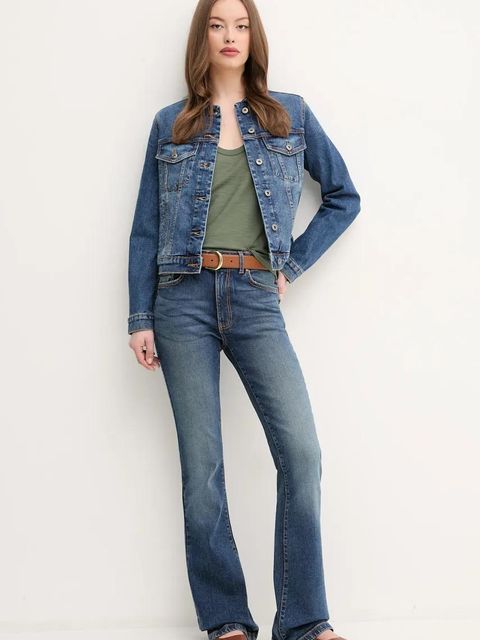 United Colors of Benetton kurtka jeansowa damska kolor niebieski przejściowa - zdjęcie produktu nr 2