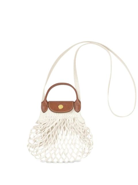 Longchamp Le Pliage Filet knitted mesh cross-body bag - Neutrals - zdjęcie produktu nr 1