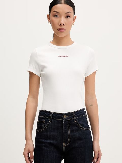 Tommy Jeans T-shirt damski bawełniany z elastanem - zdjęcie produktu nr 1