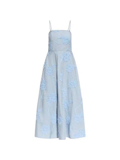 ROTATE BIRGER CHRISTENSEN floral-appliqué midi dress - Blue - zdjęcie produktu nr 1