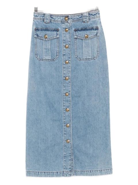 ZIMMERMANN button-front flap-pocket skirt - Blue - zdjęcie produktu nr 2