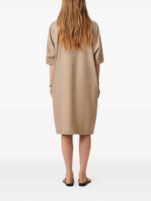 AMI Paris mock-neck buttoned dress - Neutrals