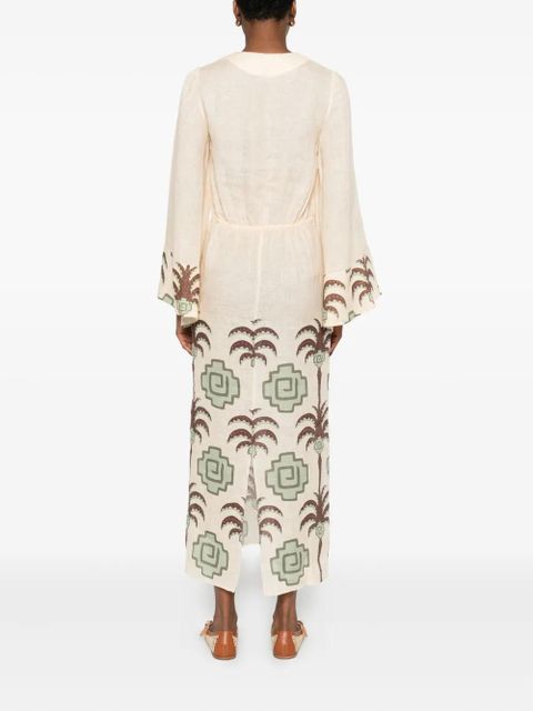 Johanna Ortiz Sailing Flags midi dress - Neutrals