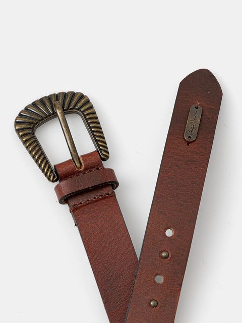 Pepe Jeans pasek skórzany damski kolor brązowy PL020869