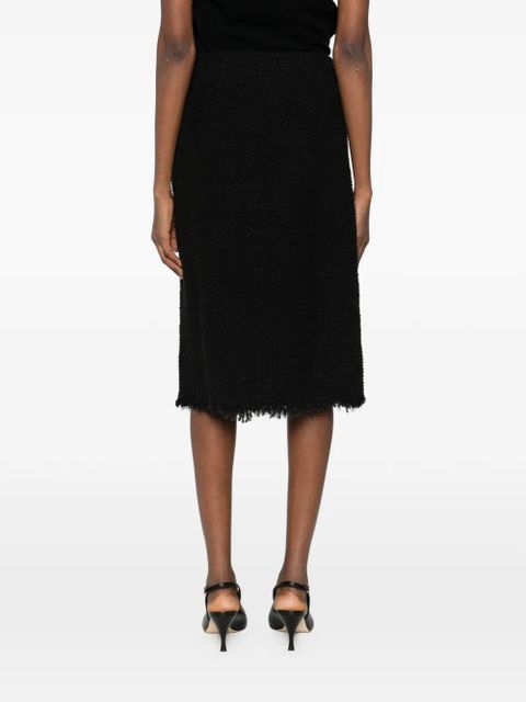 Jil Sander A-line frayed midi skirt - Black