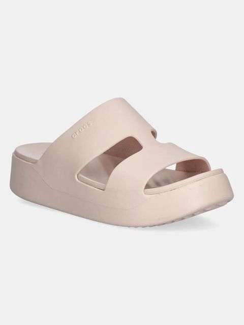 Crocs klapki Getaway Platform H - Strap damskie kolor beżowy na platformie 209409-6UR - zdjęcie produktu nr 1