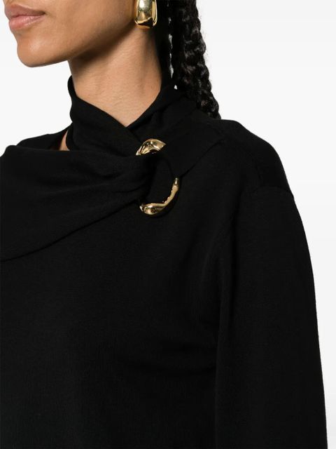 Jil Sander scarf-detailed knit top - Black