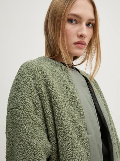 United Colors of Benetton kurtka dwustronna damska kolor zielony przejściowa oversize 23P8DN06M