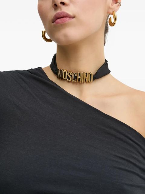 Moschino lettering-detail scarf - Black - zdjęcie produktu nr 1