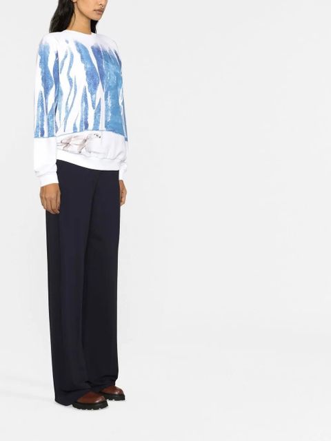 Chloé graphic-print crew-neck sweatshirt - Blue