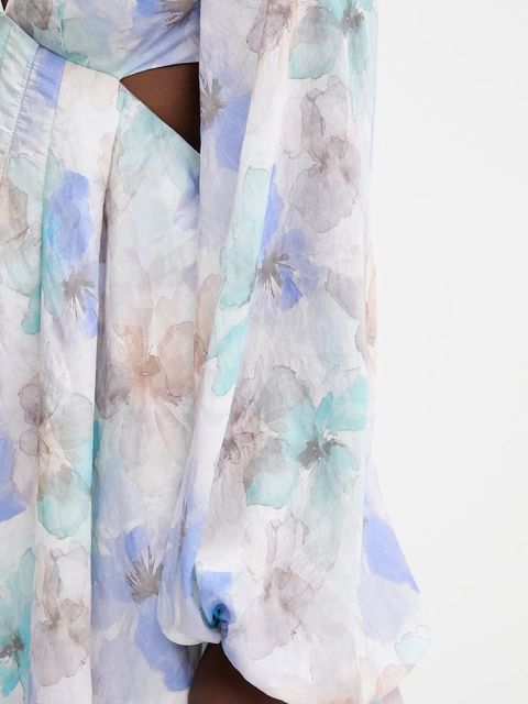 Bardot sukienka kolor niebieski mini rozkloszowana 59858DB2