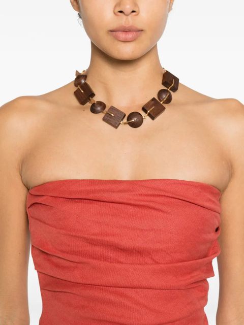 Faithfull the Brand Hedy Maxi ruched bandeau dress - Red