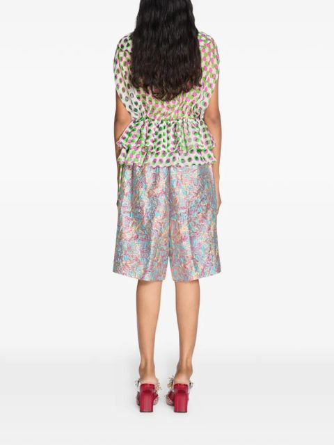 DRIES VAN NOTEN polka-dot ruffled top - Neutrals