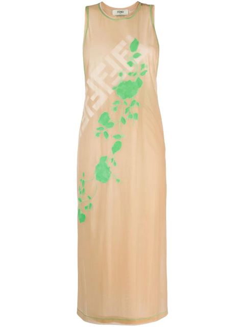 FENDI Fendi Roses sleeveless midi dress - Neutrals - zdjęcie produktu nr 1