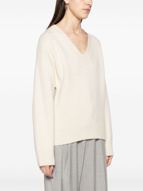 TOTEME V-Neck wool-cashmere jumper - Neutrals