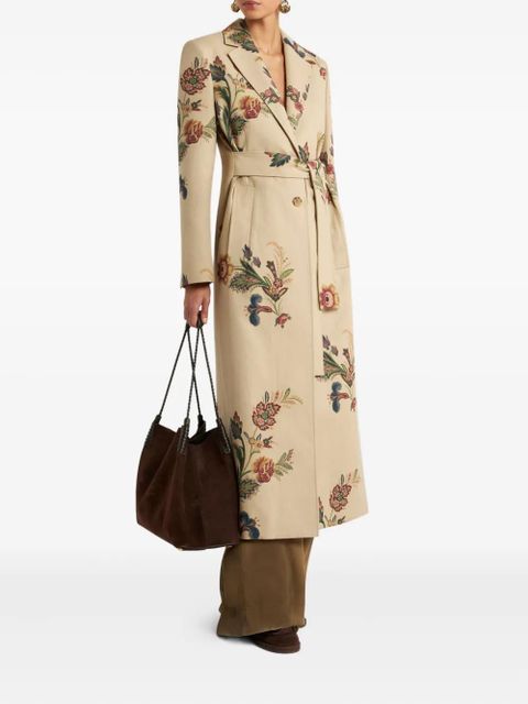 ETRO floral-print belted coat - Neutrals - zdjęcie produktu nr 2