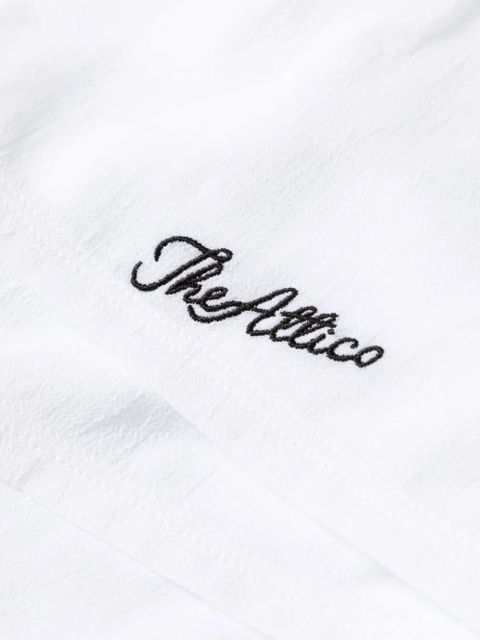 The Attico logo-embroidered cotton shorts - White
