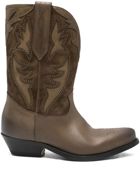 Golden Goose suede-appliqué boots - Brown - zdjęcie produktu nr 1