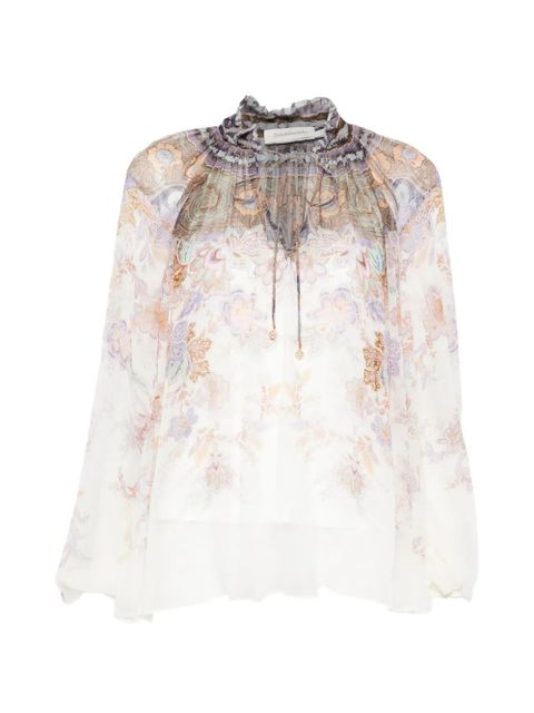 ZIMMERMANN Luna billow paisley blouse - Neutrals - zdjęcie produktu nr 1