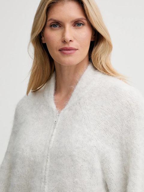 American Vintage kardigan z dodatkiem alpaki damski kolor szary lekki NIB19A - zdjęcie produktu nr 2