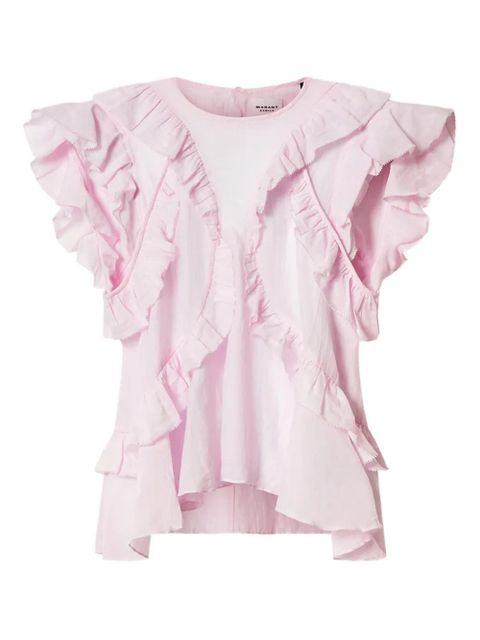 MARANT ÉTOILE Nalou ruffled top - Pink - zdjęcie produktu nr 1