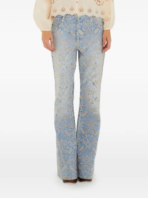 FARM Rio floral-embroidered jeans - Blue - zdjęcie produktu nr 1