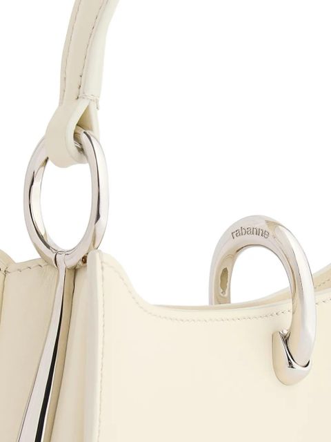Rabanne ring-lock leather shoulder bag - Neutrals