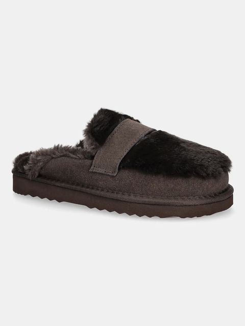 Answear.LAB kapcie zamszowe kolor brązowy - zdjęcie produktu nr 1