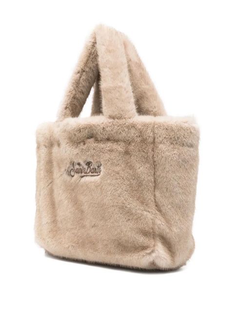 MC2 Saint Barth embroidered faux-fur tote bag - Neutrals