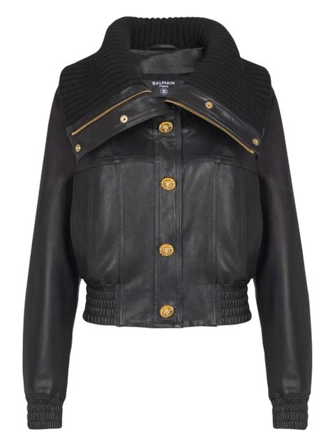 Balmain knit-collar button jacket - Black - zdjęcie produktu nr 1
