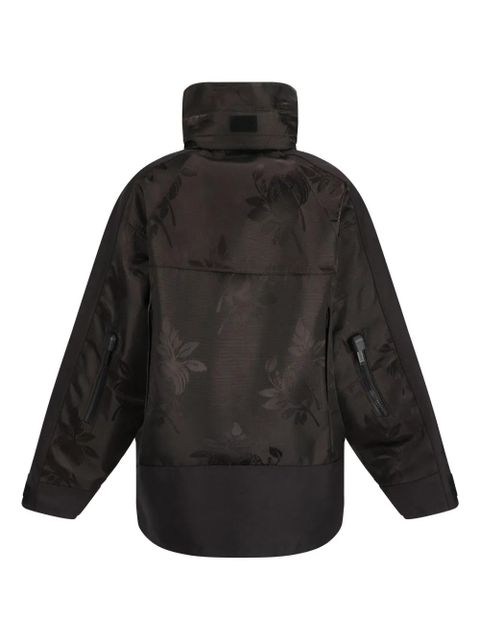Prada patterned-jacquard padded jacket - Brown