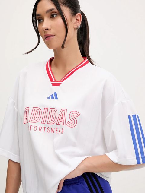 adidas t-shirt Tiro damski kolor biały JW6849