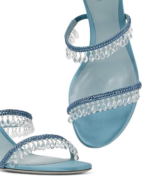 René Caovilla Chandelier 105mm crystal-embellished sandals - Blue