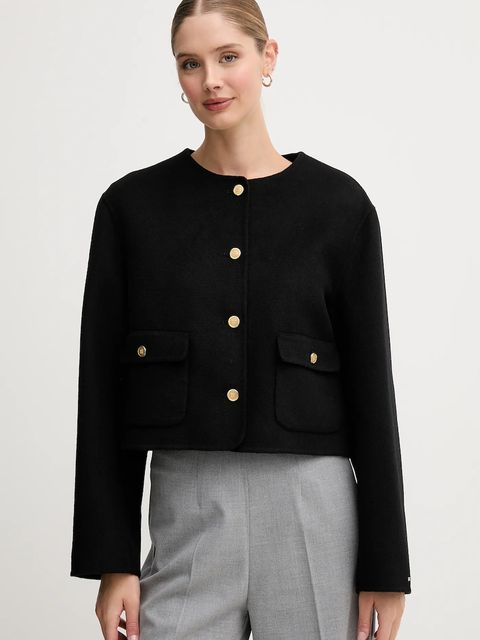 Tommy Hilfiger kurtka z wełną kolor czarny WW0WW47446 - zdjęcie produktu nr 1