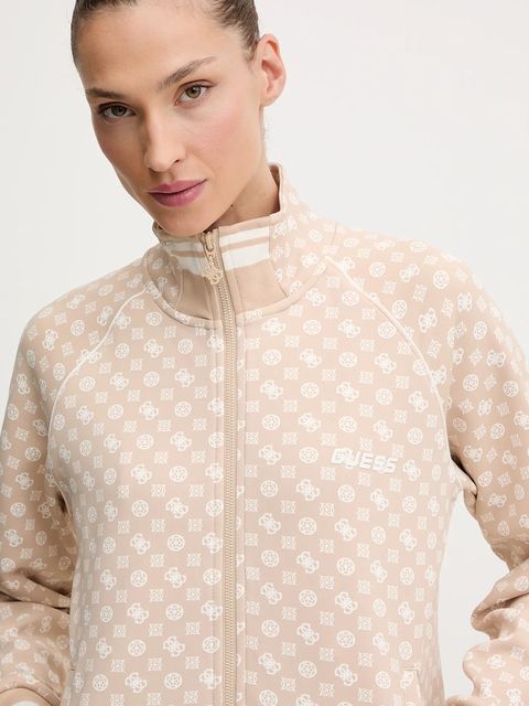 Guess bluza AGGIE damska kolor beżowy wzorzysta V5YQ03 KB212