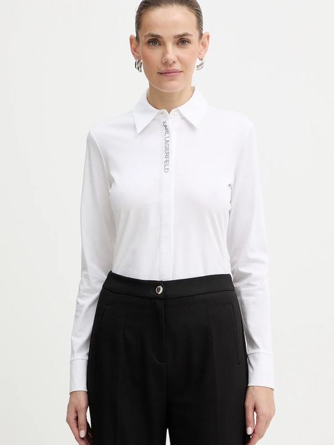 Karl Lagerfeld koszula bawełniana ELONGATED LOGO - zdjęcie produktu nr 1