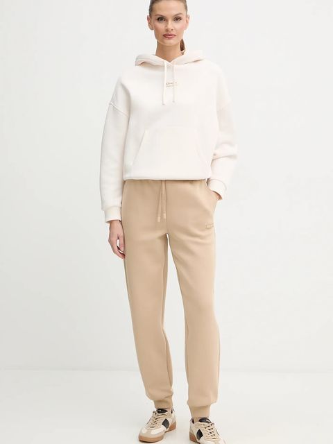 Armani Exchange spodnie dresowe kolor beżowy gładkie XW001287 AF16134