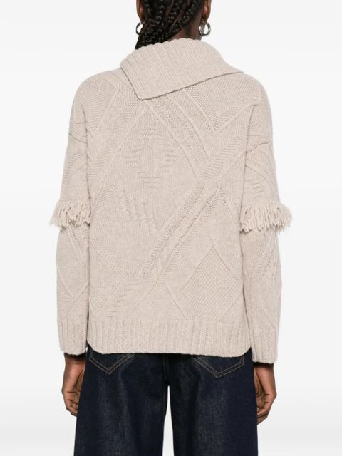 Max Mara Mastro fringed sweater - Neutrals