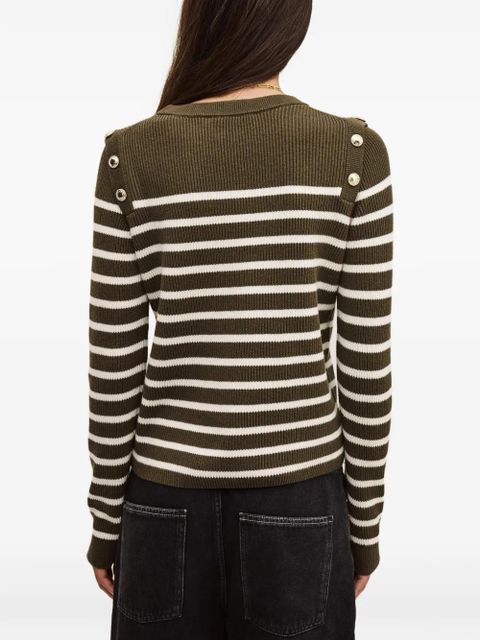 Ba&Sh Matio striped button-detail jumper - Green