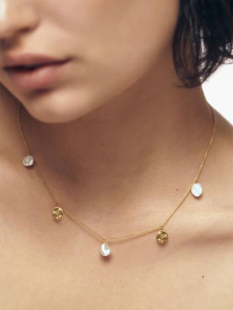 Monica Vinader Capri pearl-embellished necklace - Gold - zdjęcie produktu nr 2