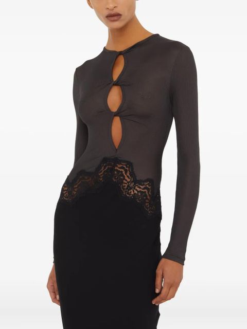 Christopher Esber Twist Verner lace long-sleeve maxi dress - Black