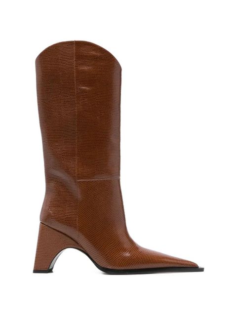 Coperni cowboy Bridge lizard print boots - Brown - zdjęcie produktu nr 1