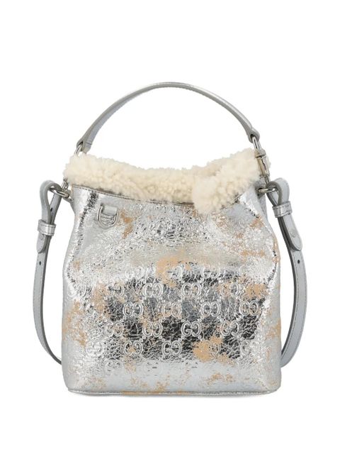 Gucci small GG Emblem bucket bag - Silver - zdjęcie produktu nr 2
