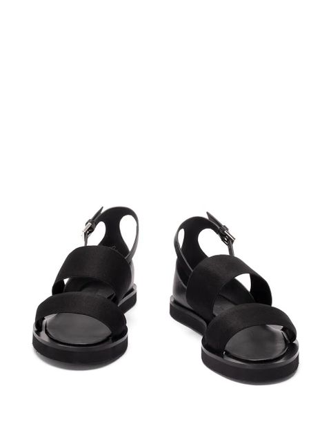 Max Mara leather flat sandals - Black