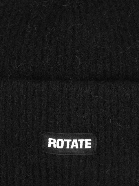 ROTATE BIRGER CHRISTENSEN logo-patch beanie hat - Black