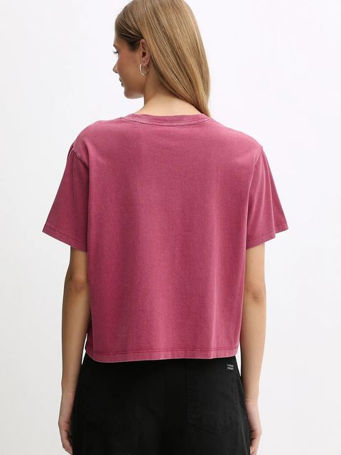 Guess Jeans t-shirt bawełniany damski kolor różowy W5BI23 K8HM0