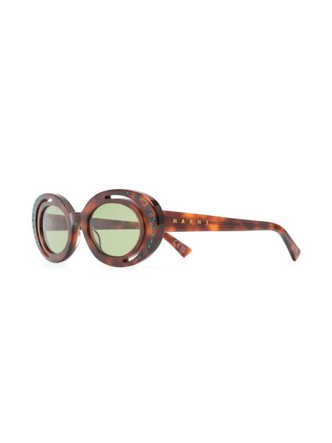 Marni Eyewear Zion tortoiseshell oval-frame sunglasses - Brown - zdjęcie produktu nr 2
