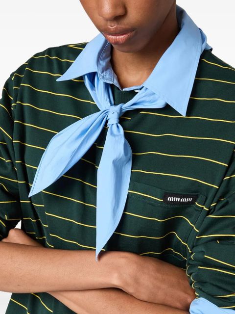 Miu Miu long-sleeved cotton T-shirt - Green