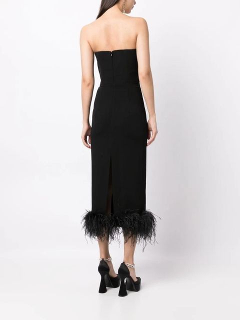16Arlington strapless feather-trim dress - Black